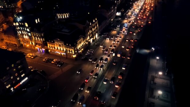 Ночной Киев: скрин с видео