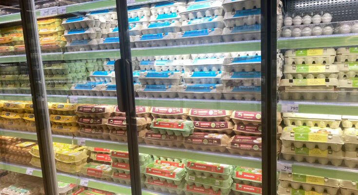 Яйця, супермаркет, фото: hyser.com.ua