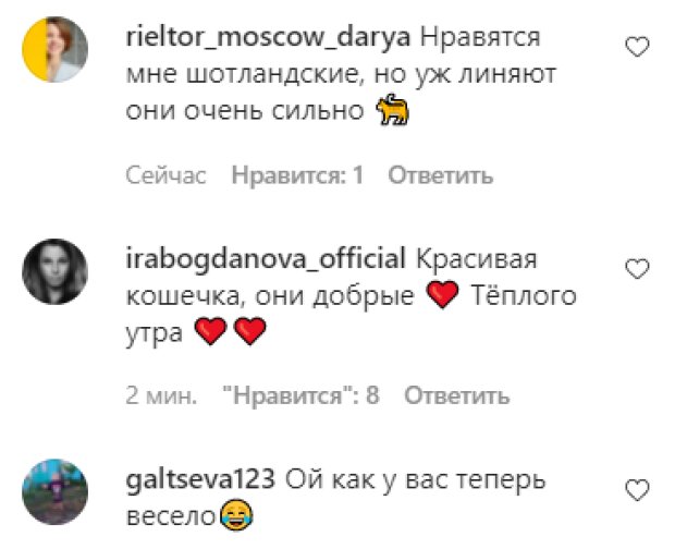 Комментарии на пост Сергея Безрукова в Instagram