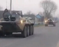 Переміщення БТР в Білорусі. Фото: скріншот YouTube-відео.