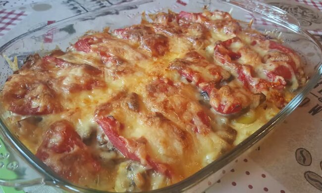 Постная картофельно-грибная запеканка