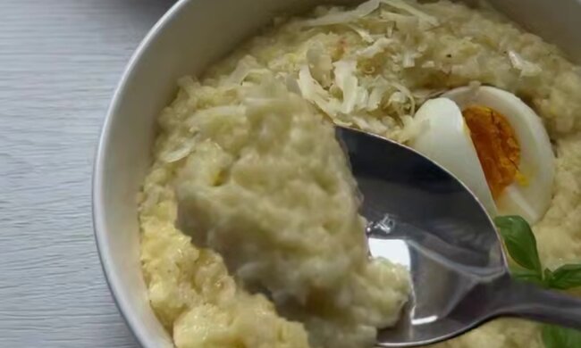 Пшоняна каша з сиром і яйцем, кадр з відео