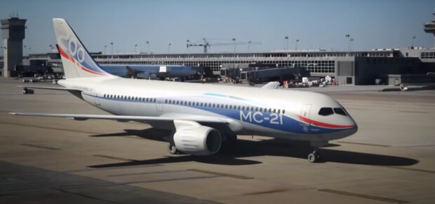 Российский самолет: скрин с видео