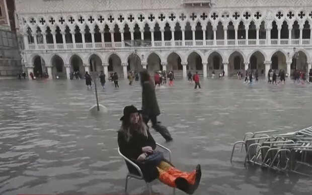 Повінь у Венеції. Фото: скріншот Youtube-відео