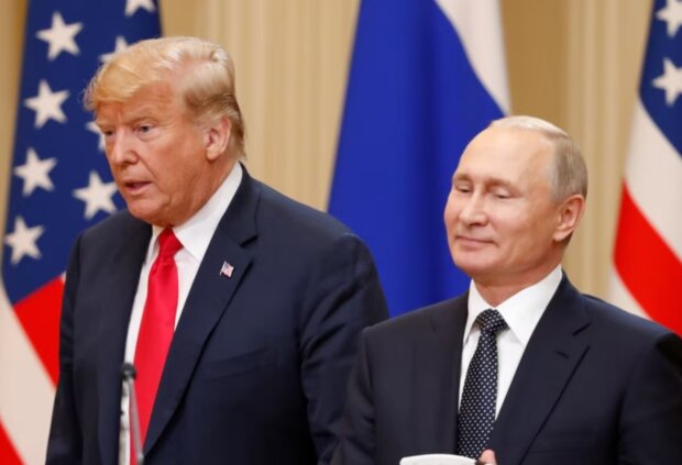 Дональд Трамп и Владимир Путин, кадр из видео