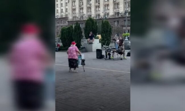 Бабуля, танцующая посреди Киева под хит "Допоможе ВСУ", стала звездой сети. Видео