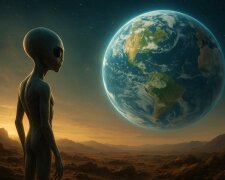 Инопланетяне и Земля, изображение сгенерированно ИИ