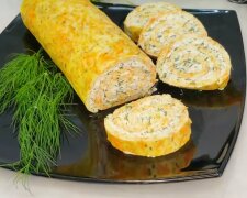 Рулет з сиром та яйцями, рецепт
