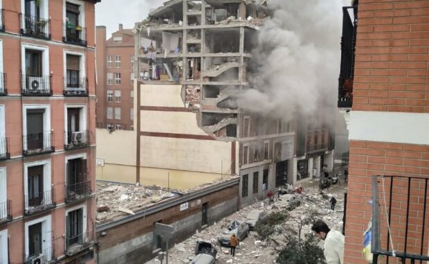 Взрыв в центре Мадрида, фото: скриншот You Tube