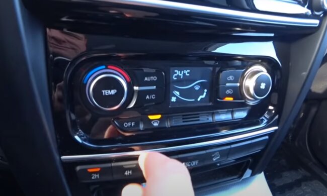 Кондиционер в авто: скрин с видео