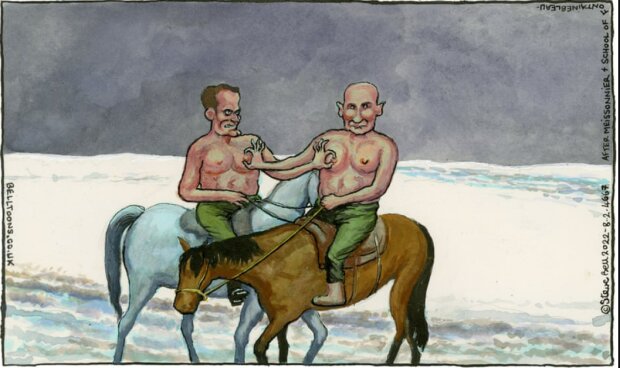 Картина Володимира Путіна і Еммануеля Макрона