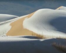 Сніг в пустелі. Фото: скріншот YouTube-відео