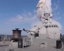 Российский военный корабль: скрин с видео