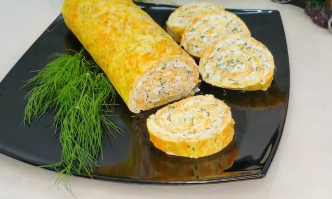 Рулет з сиром та яйцями, рецепт