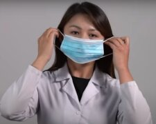 Медицинская маска. Фото: скриншот YouTubе