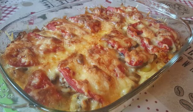 Постная картофельно-грибная запеканка