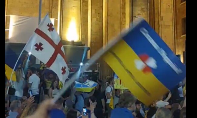 Спасибо, братья! Как в Тбилиси празднуют День Независимости Украины. Мощное видео