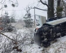 ДТП под Киевом: маршрутка с людьми вылетела с дороги. Подробности