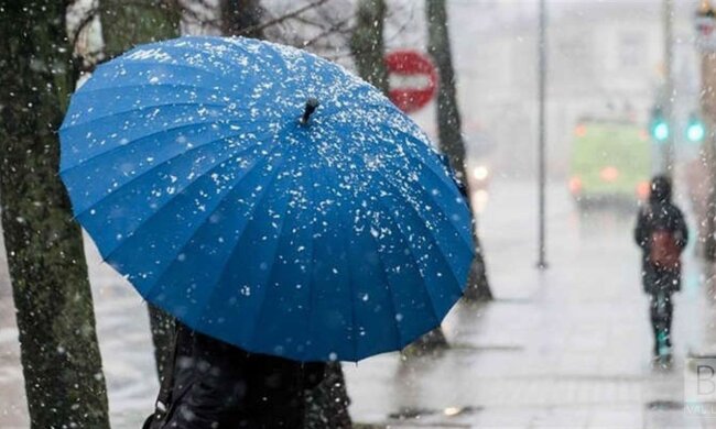 Мокрый снег. Фото: val.ua