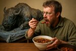 Ученые съели бизона, жившего 50 тысяч лет назад, изображение сгенерированное ИИ