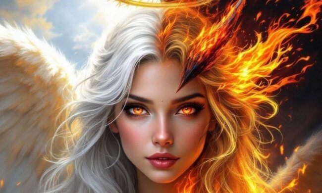 Гороскоп, ангел и демон, изображение: Pinterest