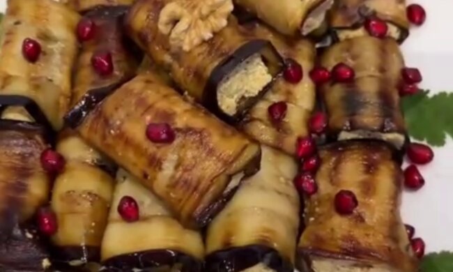 Рулетики з баклажанів, кадр з відео