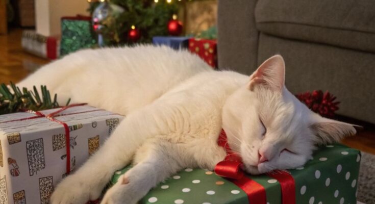 Новий рік, котик, фото: Pinterest