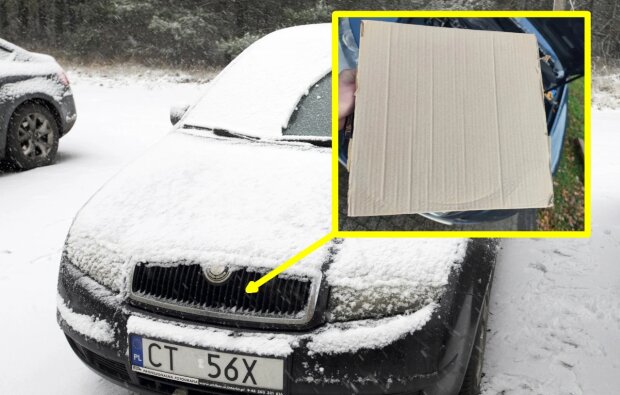 Картонка на радіаторі авто, зображення з вільних джерел