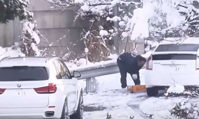 Снігопад у Японії, кадр з відео