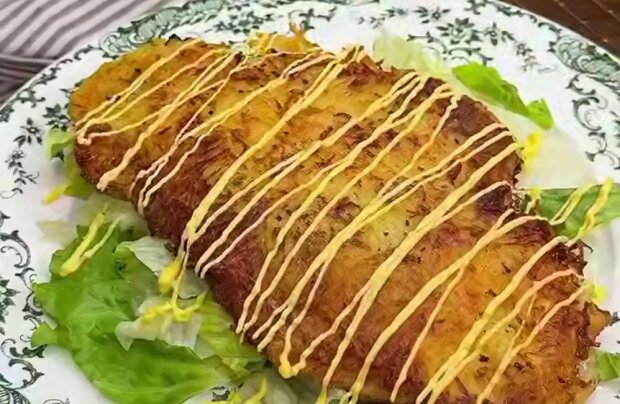 Курячий шніцель у картопляному клярі, кадр з відео