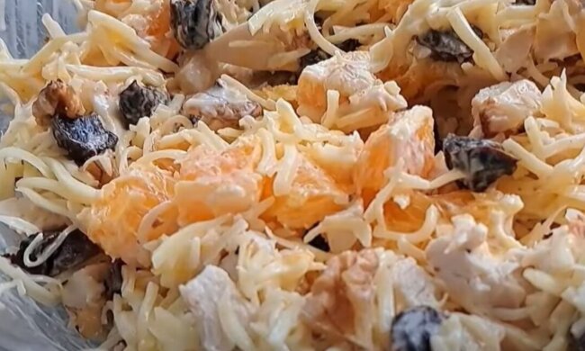 Салат "Нежность" с апельсинами, кадр из видео