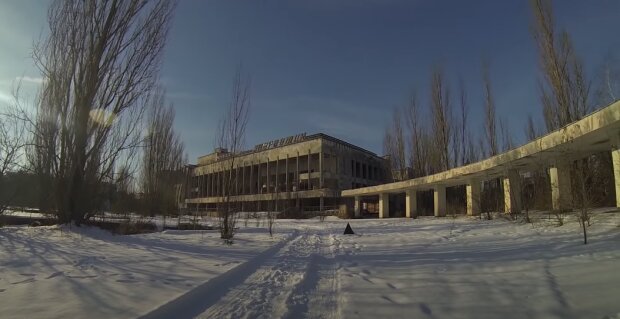 Чернобыль зимой. Скриншот с видео на Youtube