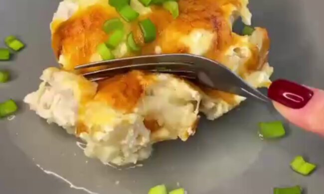 Курица с цветной капустой, кадр из видео