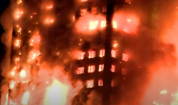 Пожар в китайском небоскребе, фото: youtube.com