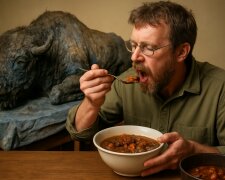 Ученые съели бизона, жившего 50 тысяч лет назад, изображение сгенерированное ИИ