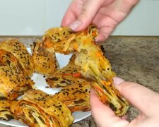 Рулет з лаваша з овочами та грибами, кадр з відео