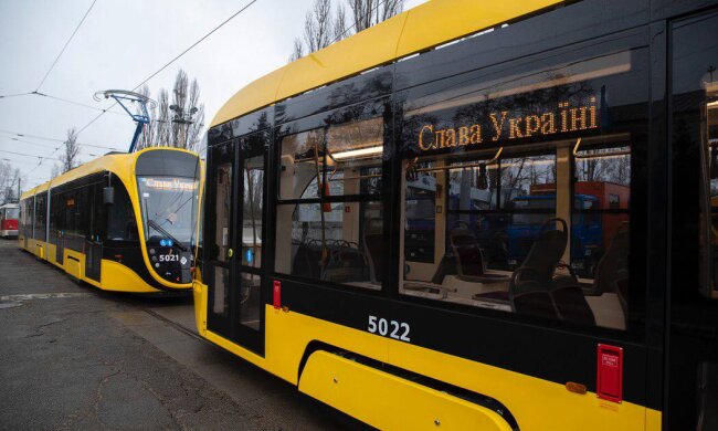 новые трамваи в Киеве