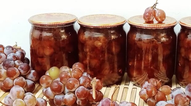 Рецепт нежного и ароматного джема из винограда. Фото: YouTube