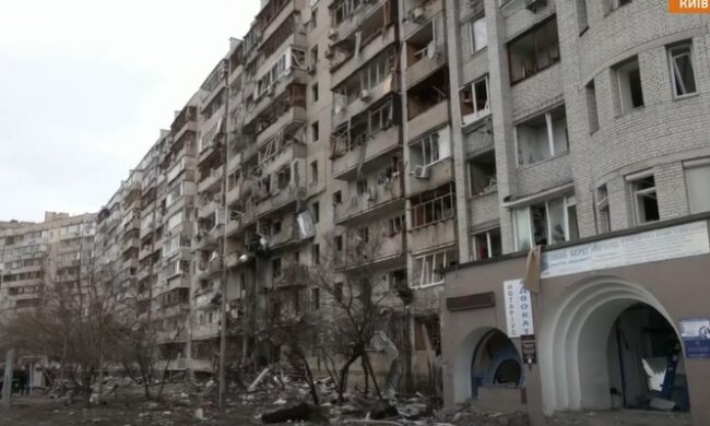 Киев после обстрела, фото: youtube.com