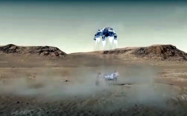 Моделювання посадки на Марс. Фото: скріншот YouTube-відео.