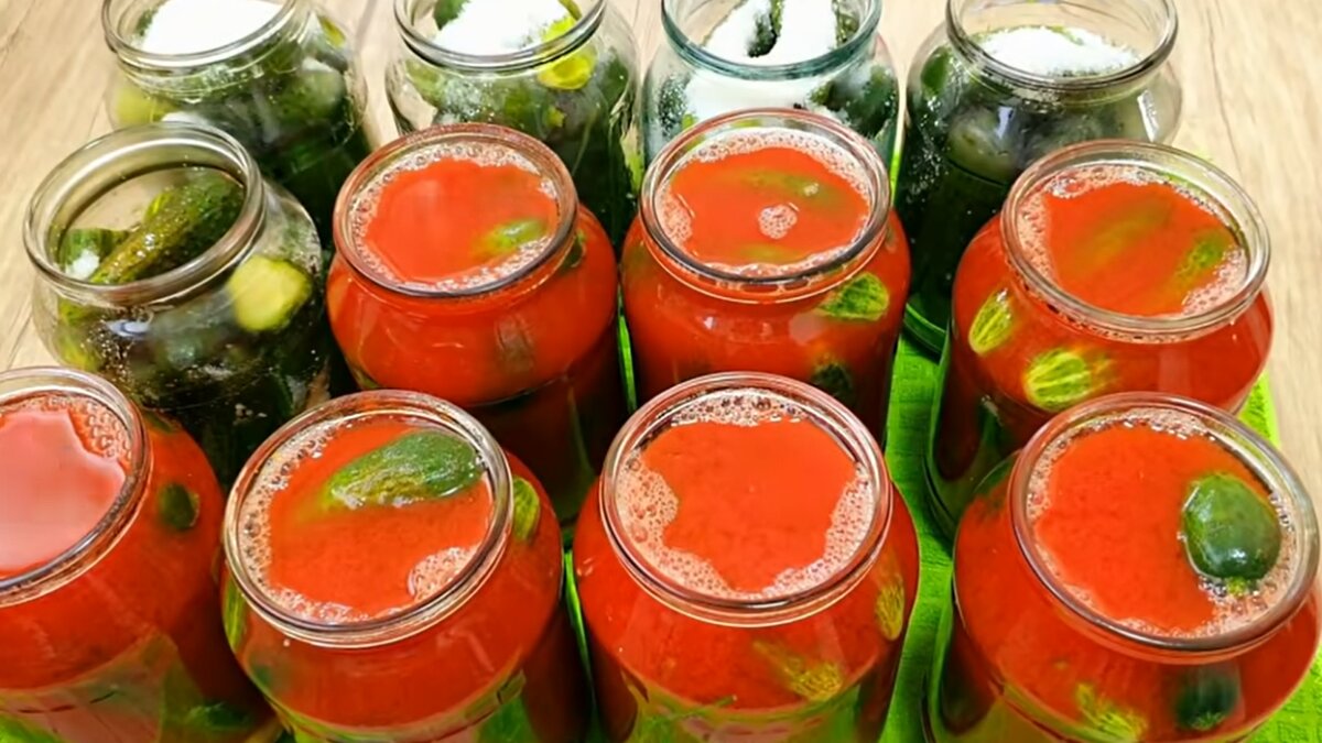 Огурцы в томатном соке: обалденная закуска на зиму