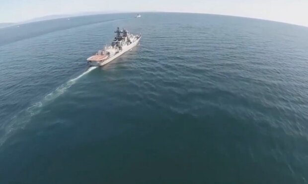 Российские корабли в Черном море. Фото: скриншот Youtube-видео