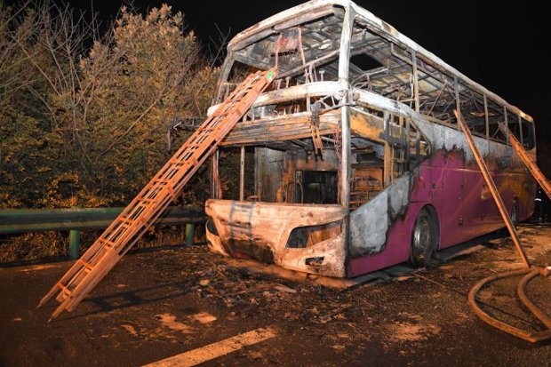 пожар в автобусе в Китае
