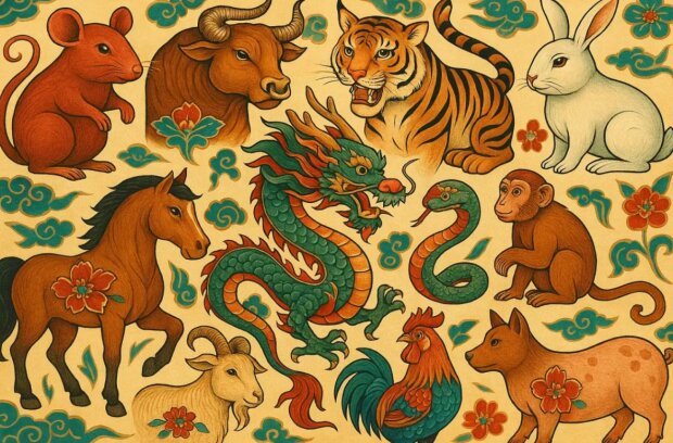 Східний (китайський) гороскоп, зображення з вільних джерел
