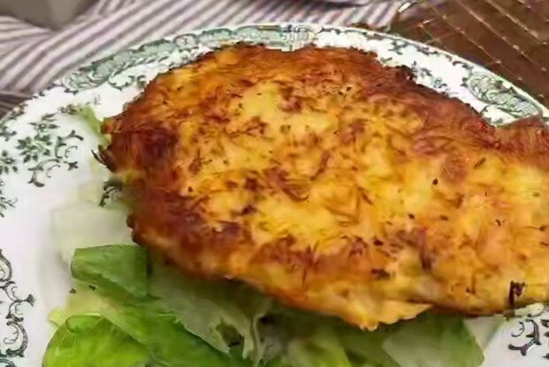 Курячий шніцель у картопляному клярі, кадр з відео