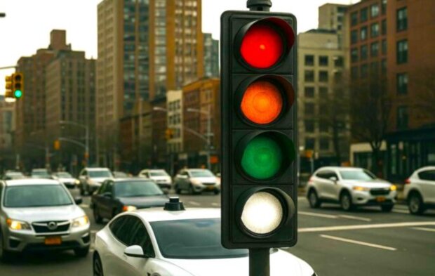 Новый сигнал светофора, изображение из свободных источников