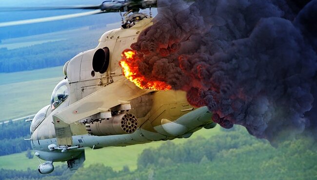 Подбитый вертолет, фото: pealinn