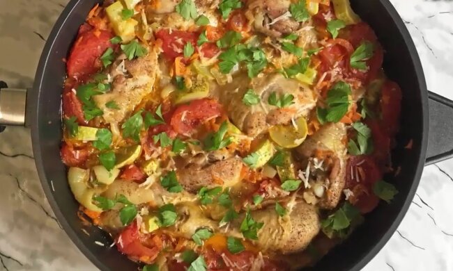 Курица с овощами