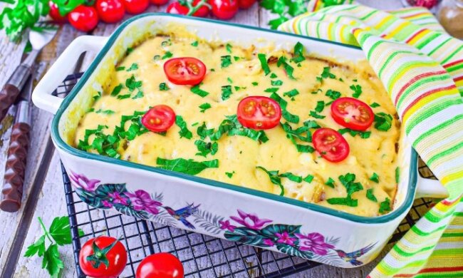 Лазанья по-украински: как запечь картошку с фаршем слоями в духовке. Рецепт