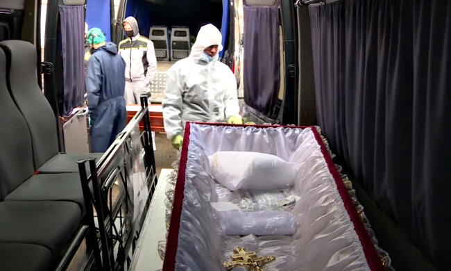 Похорон в умовах пандемії. Фото: скріншот YouTube-відео.
